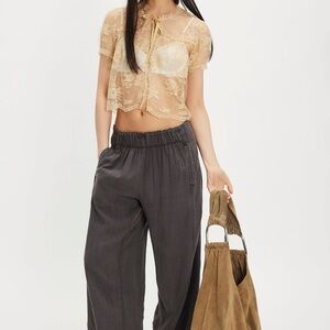 Free People Days End Washed Black Pants Size Small